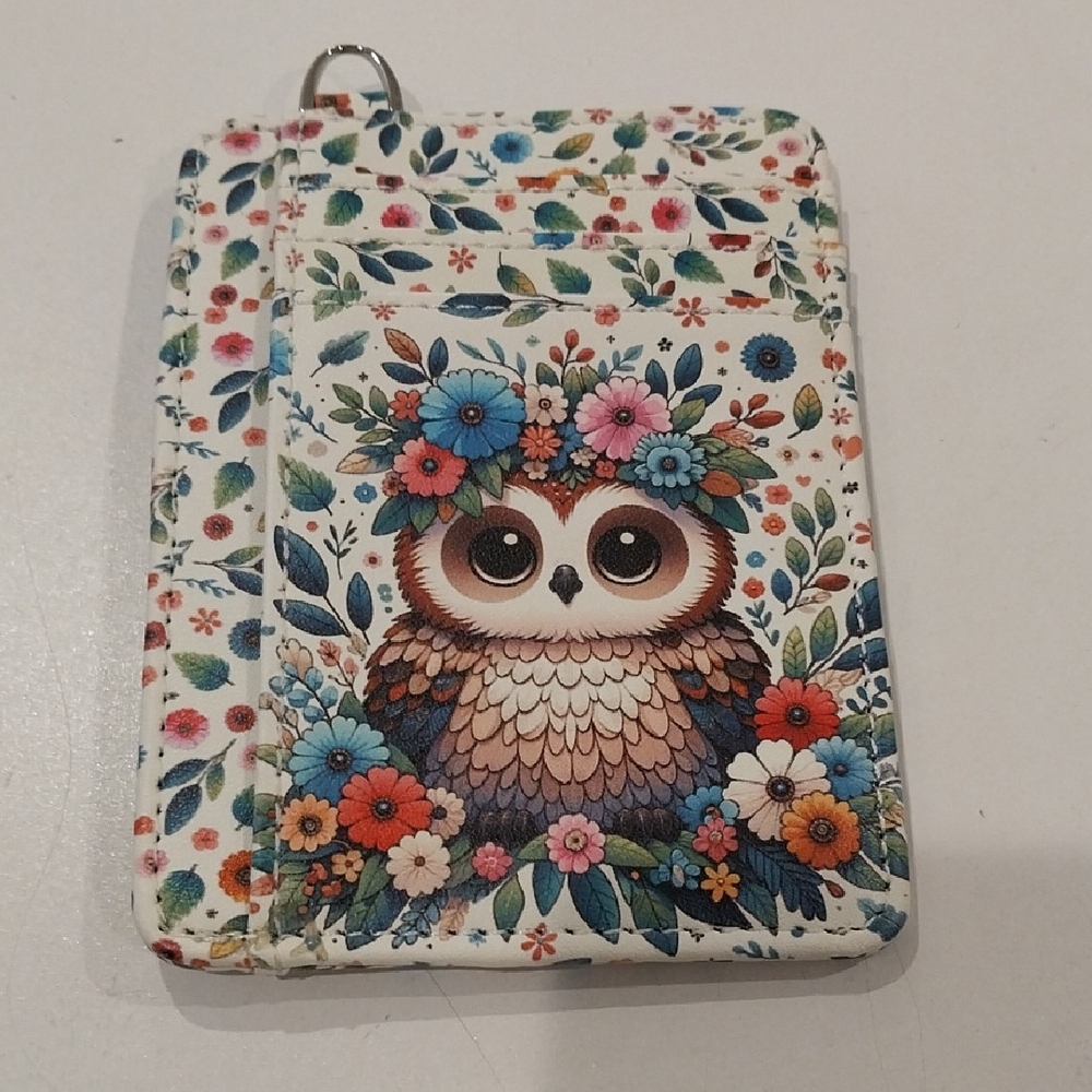 Floral Owl card holder. Nwot
